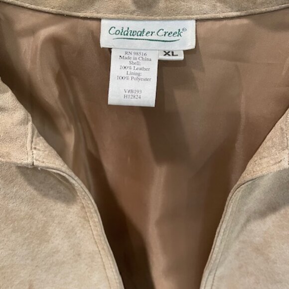 Coldwater Creek Suede Leather Jacket Womens Medium Brown Snap Buttons in Front - Picture 3 of 6